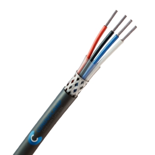 Cabo AFT 4x22 Awg Blindado em Malha de Cobre Estanhado Preto