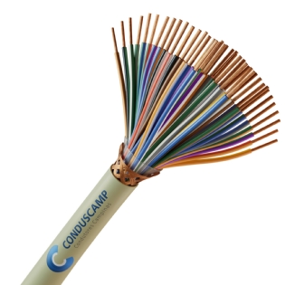 Cabo Manga 40X22 Awg Blindado Malha de Cobre Verde/Palha