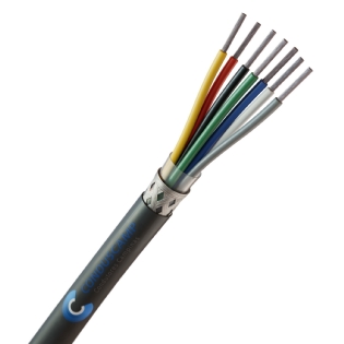 Cabo AFT 7x22 Awg Blindado em Malha de Cobre Estanhado Preto