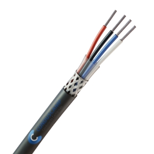 Cabo AFT 4x18 Awg Blindado em Malha de Cobre Estanhado Preto