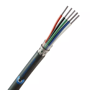 Cabo AFT 5x22 Awg Blindado em Malha de Cobre Estanhado Preto