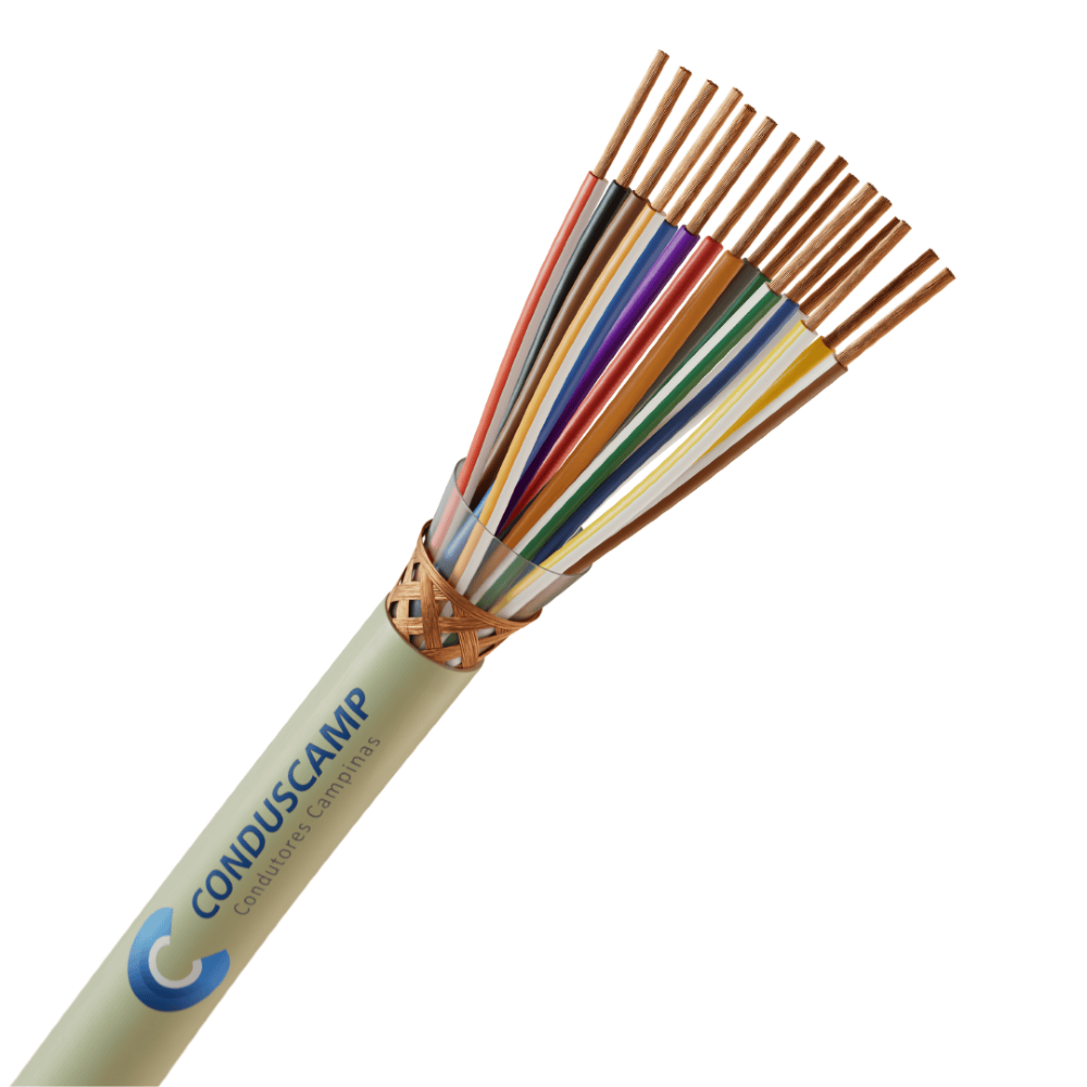 Cabo Manga 16X22 Awg Blindado Malha de Cobre Verde/palha