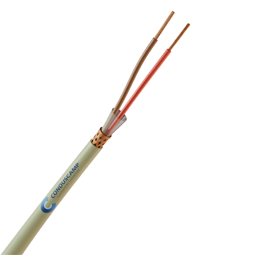 Cabo Manga 2X24 Awg Blindado Malha de Cobre Verde/Palha