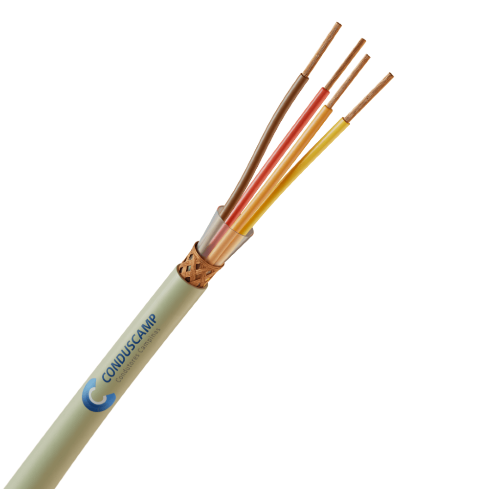 Cabo Manga 4X26 Awg Blindado Malha de Cobre Verde/Palha