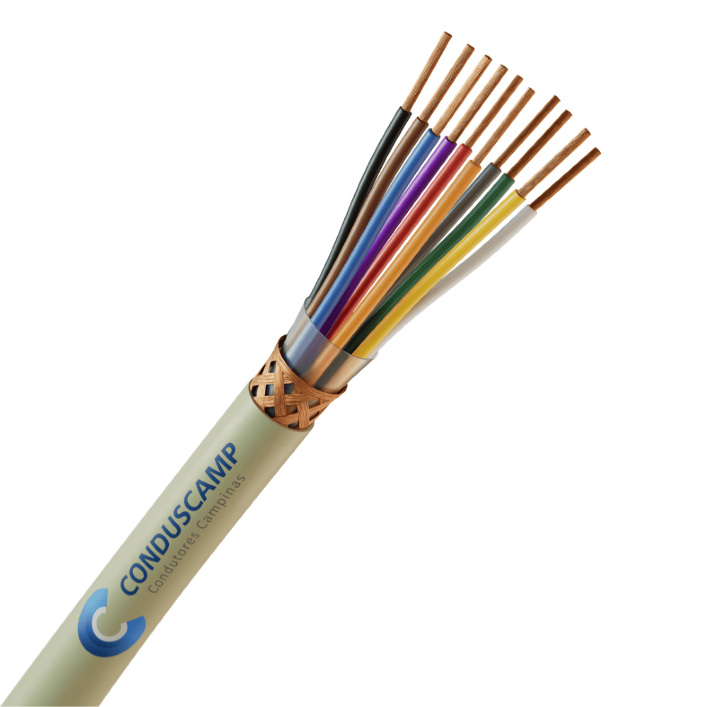 Cabo Manga 10X26 Awg Blindado Malha de Cobre Verde/Palha