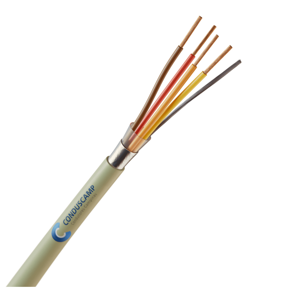 Cabo Manga 4X24 Awg Blindado Fita Aluminizada Verde/Palha