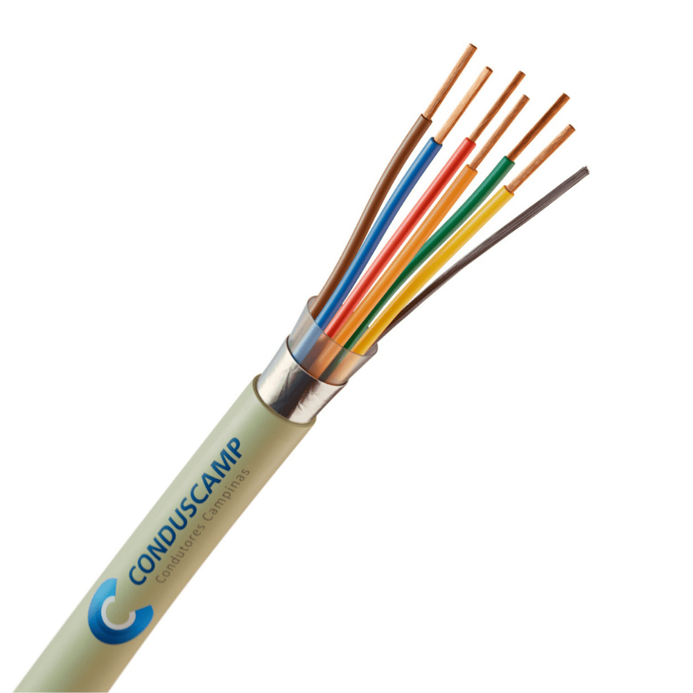 Cabo Manga 6X26 Awg Blindado Fita Aluminizada Verde/Palha