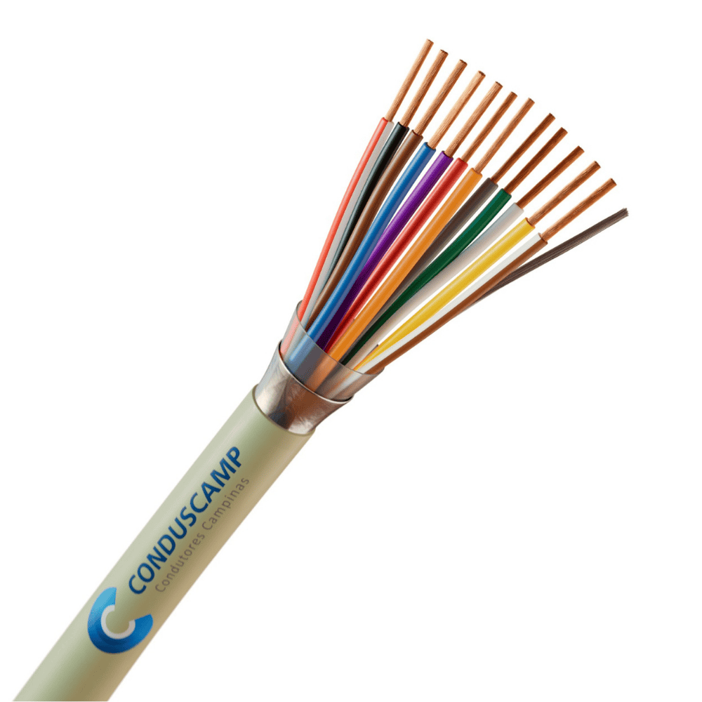 Cabo Manga 12X22 Awg Blindado Fita Aluminizada Verde/palha