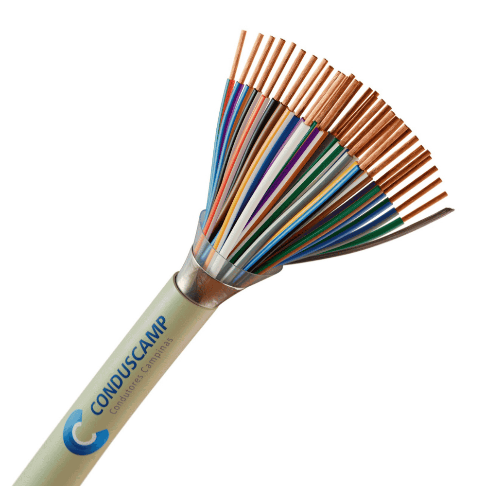 Cabo Manga 32X24 Awg Blindado Fita Aluminizada Verde/Palha