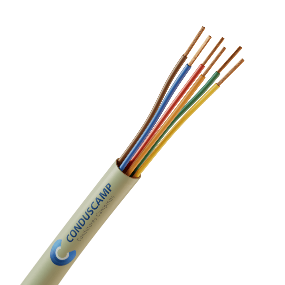 Cabo Manga 6X22 Awg Sem Blindagem Verde/Palha