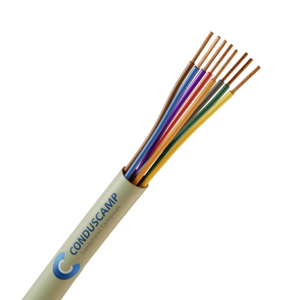 Cabo Manga 8X22 Awg Sem Blindagem Verde/Palha