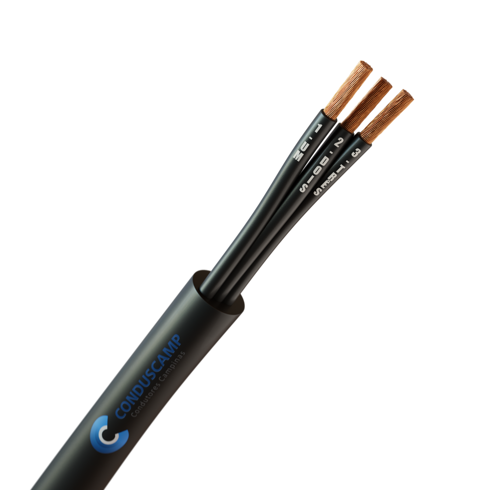 CABO COMANDO/CONTROLE 3X1,00 MM² SEM BLINDAGEM PRETO