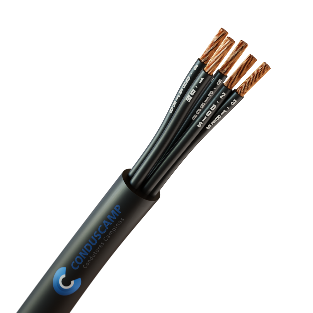 CABO COMANDO/CONTROLE 5X0,75 MM² SEM BLINDAGEM PRETO