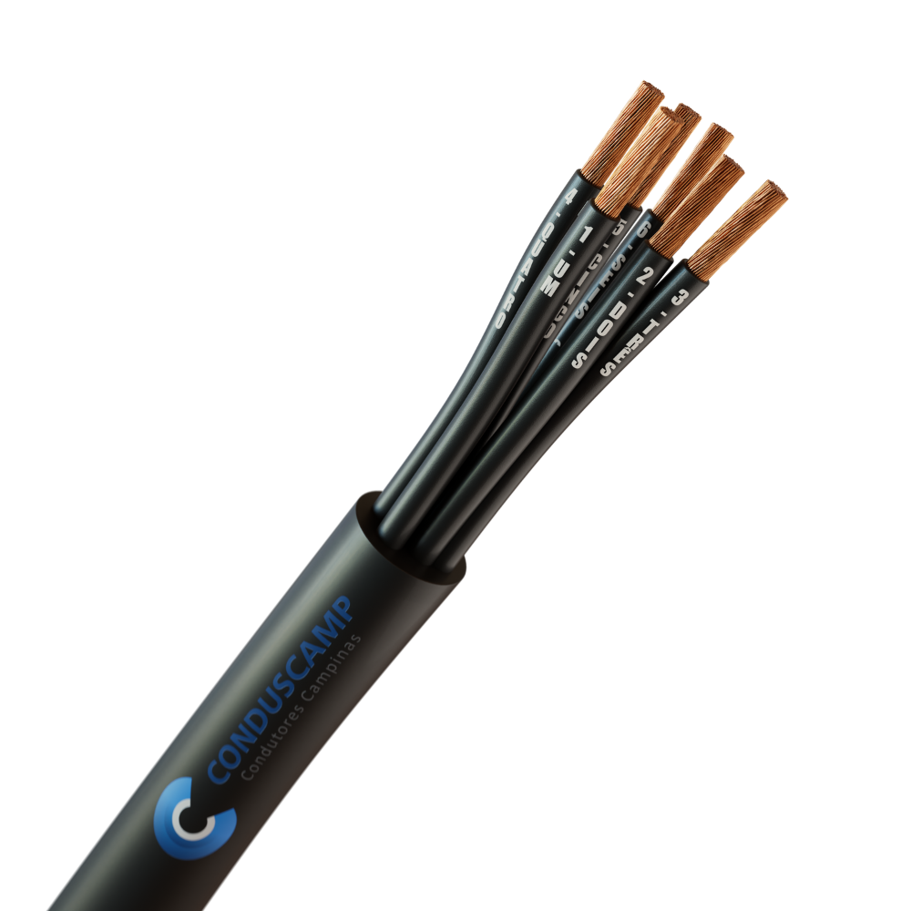 CABO COMANDO/CONTROLE 6X0,75 MM² SEM BLINDAGEM PRETO