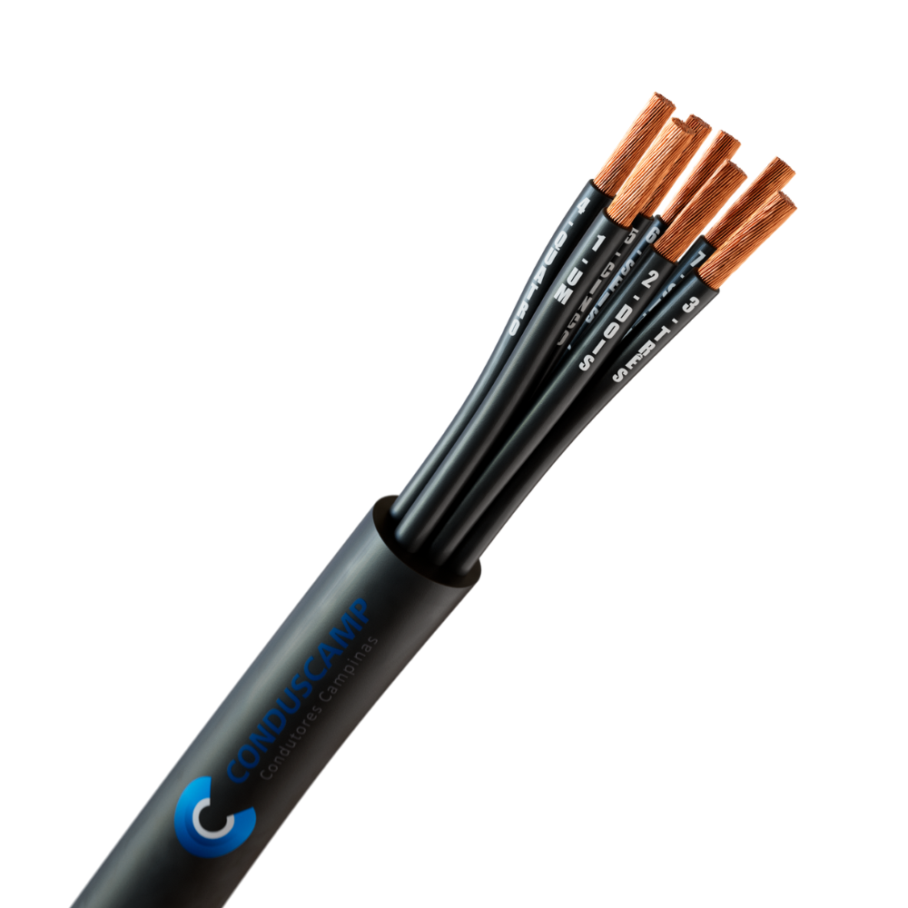 CABO COMANDO/CONTROLE 7X0,75 MM² SEM BLINDAGEM PRETO