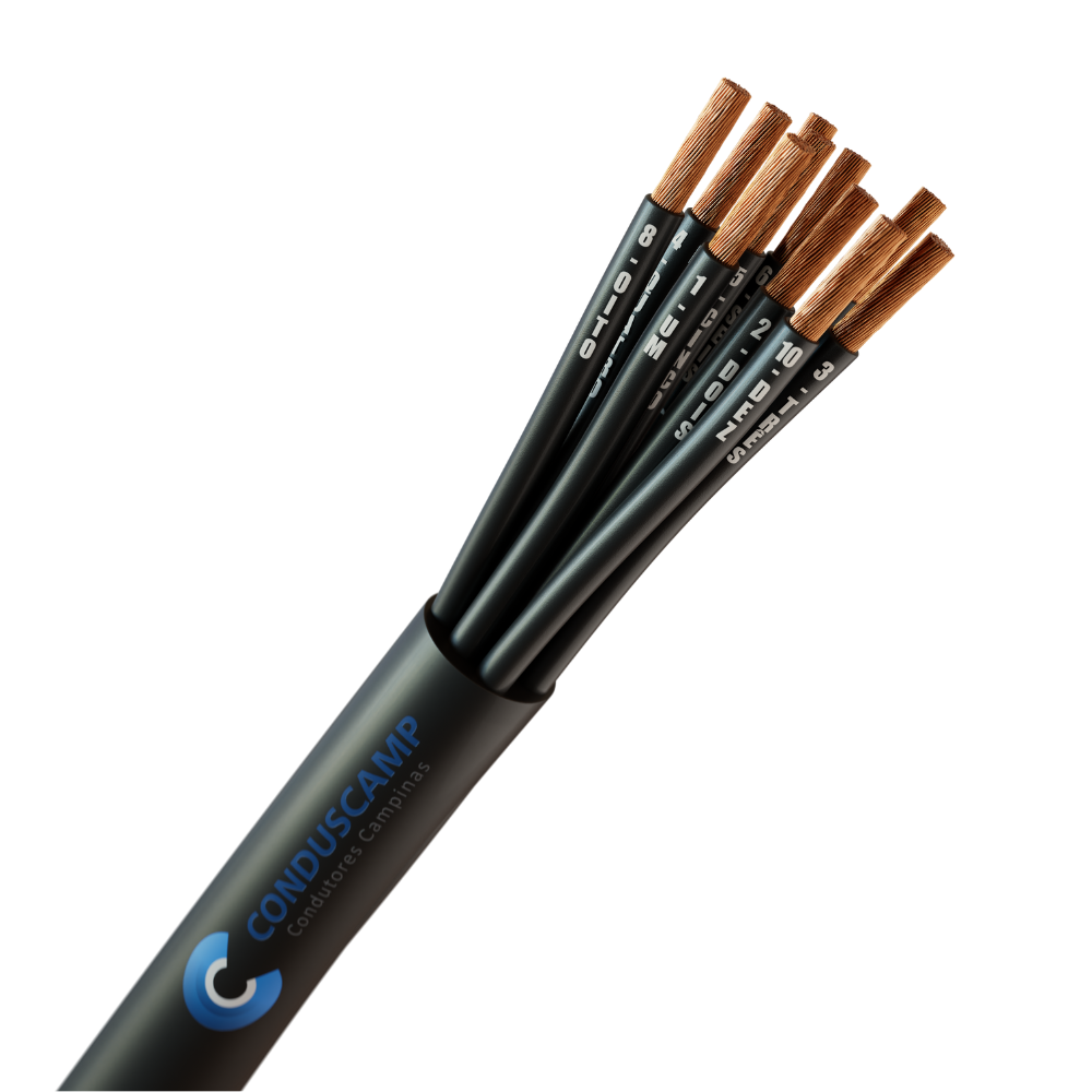 CABO COMANDO/CONTROLE 10X0,75 MM² SEM BLINDAGEM PRETO