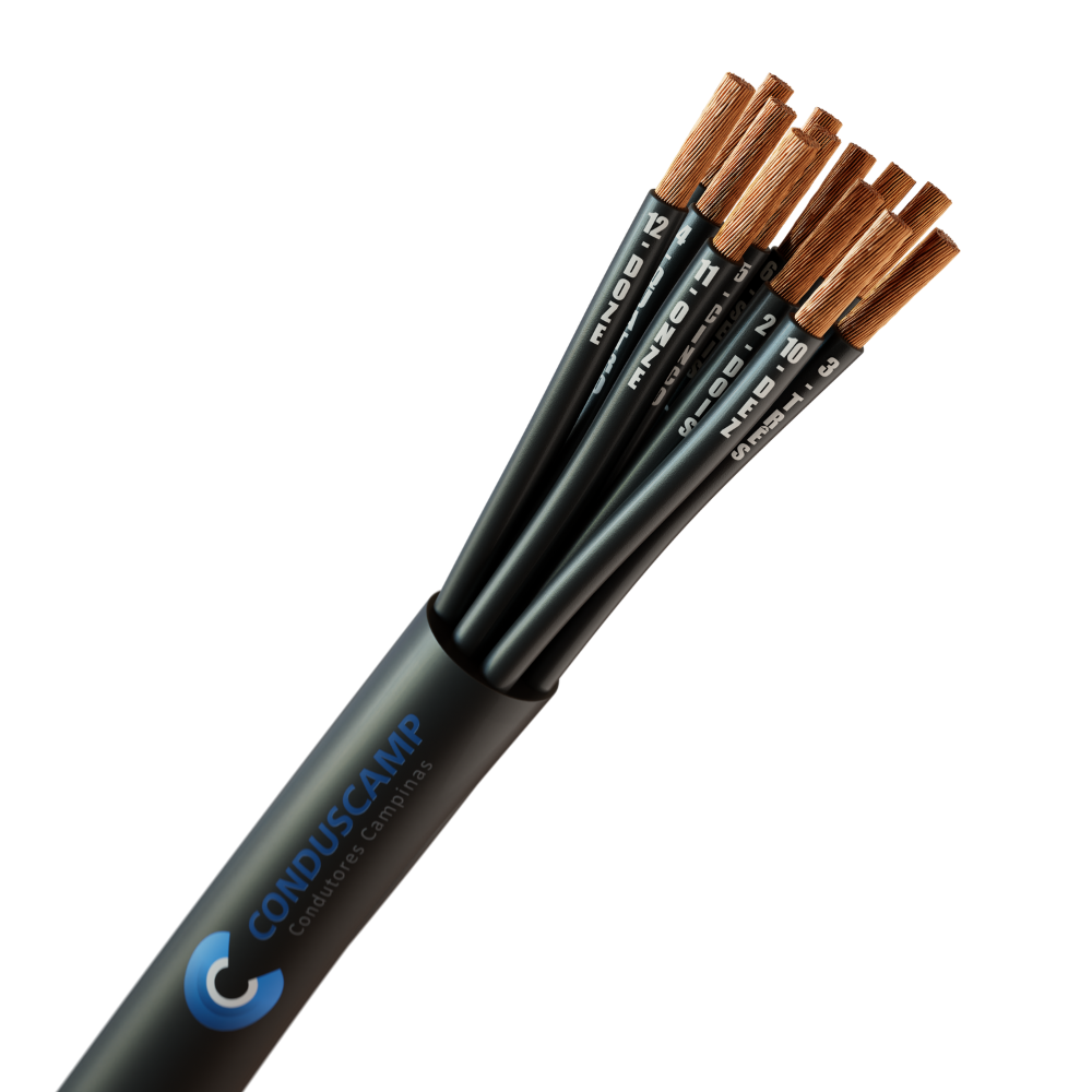 CABO COMANDO/CONTROLE 12X2,50 MM² SEM BLINDAGEM PRETO