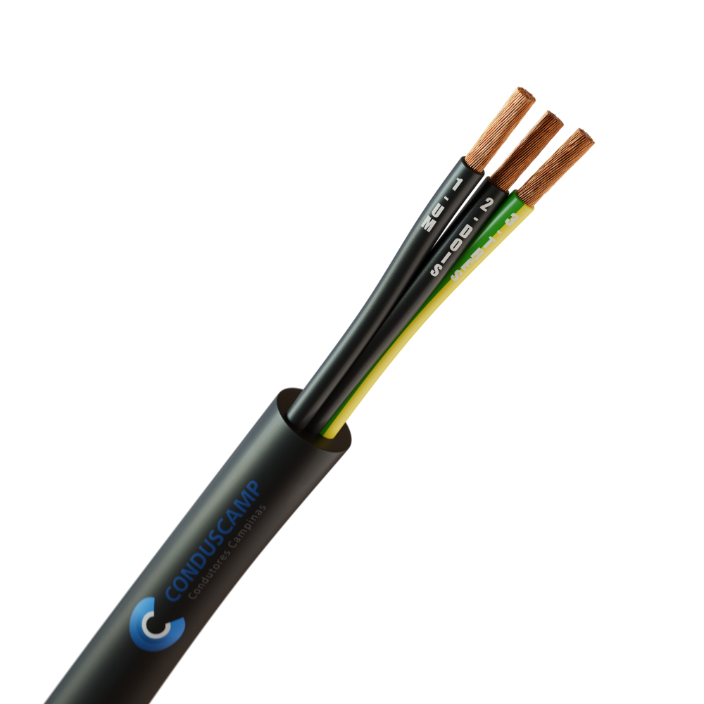 CABO COMANDO/CONTROLE 3X0,50 MM² SEM BLINDAGEM 2+1VIA VD/AM PRETO