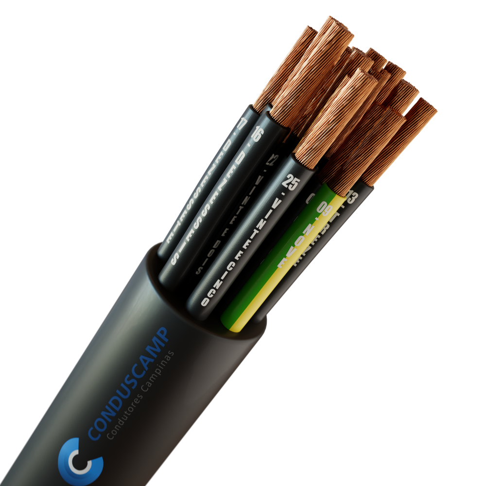 CABO COMANDO/CONTROLE 25X0,50 MM² SEM BLINDAGEM 24+1VIA VD/AM PRETO