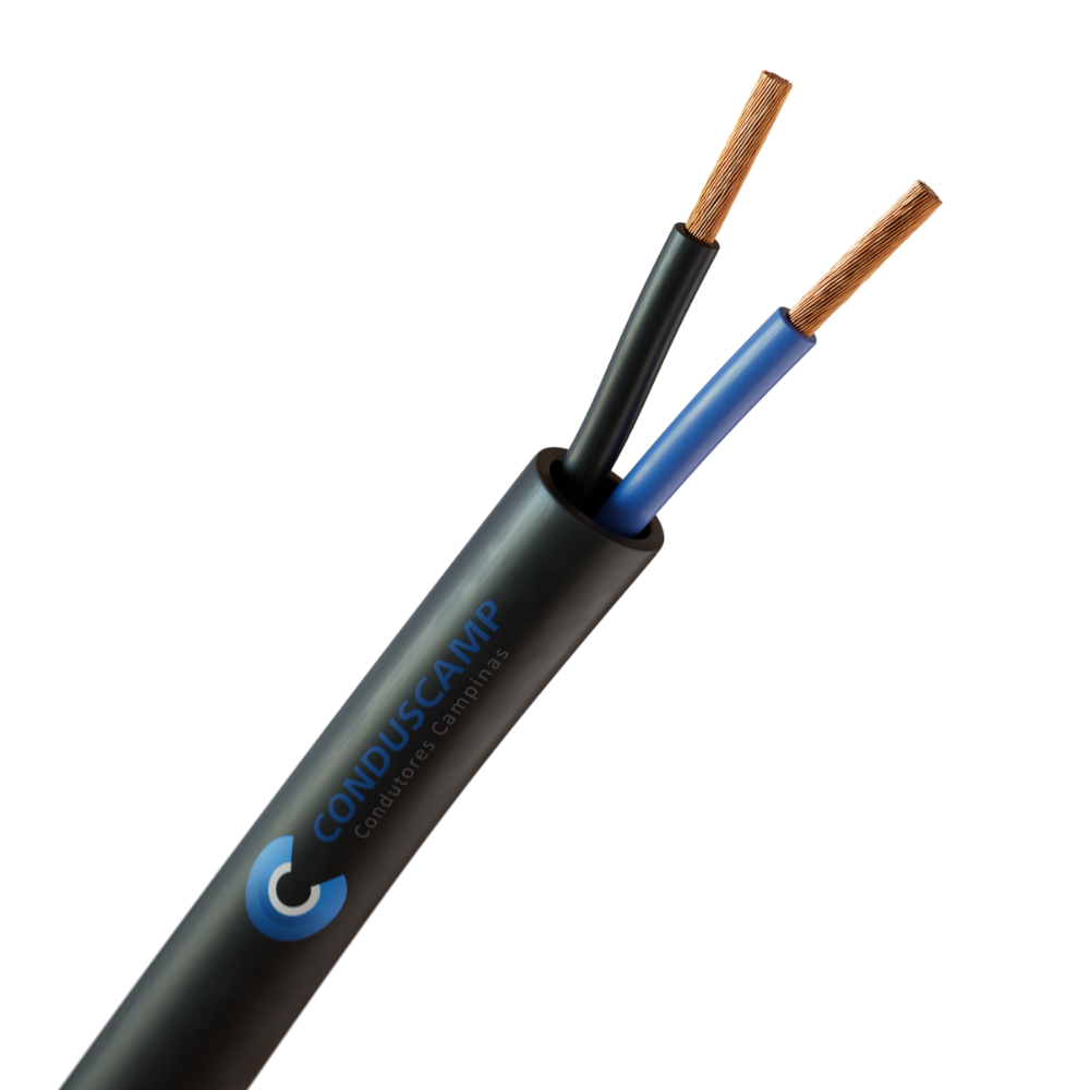 CABO COMANDO VIAS COLORIDAS 2X1,00MM² SEM BLINDAGEM PVC 70°C PRETO