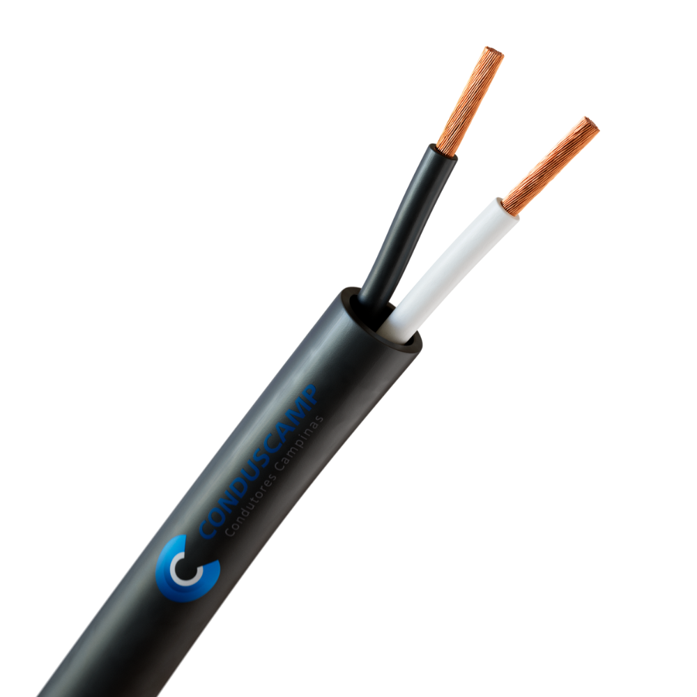 CABO COMANDO/CONTROLE 2X0,75 MM² COLORIDO SEM BLINDAGEM PRETO