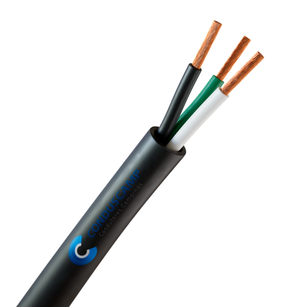 CABO COMANDO/CONTROLE 3X0,75 MM² COLORIDO SEM BLINDAGEM PRETO