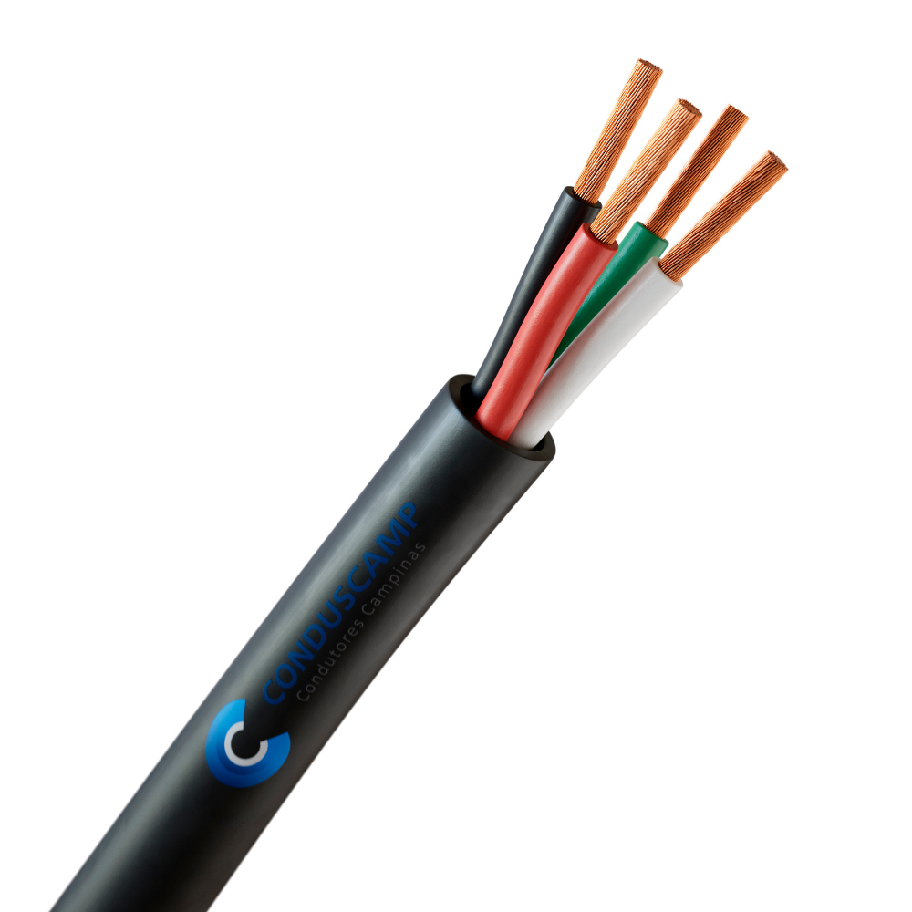CABO COMANDO/CONTROLE 4X0,75 MM² COLORIDO SEM BLINDAGEM PRETO