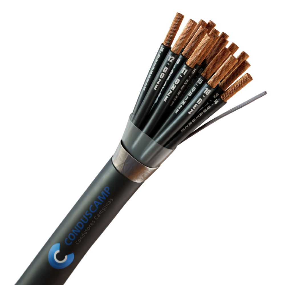 CABO COMANDO/CONTROLE 16X0,75 MM² BLINDADO FITA ALUMINIZADA PRETO