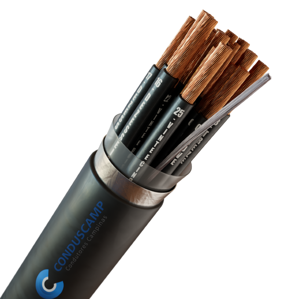 CABO COMANDO/CONTROLE 25X1,50 MM² BLINDADO FITA ALUMINIZADA PRETO