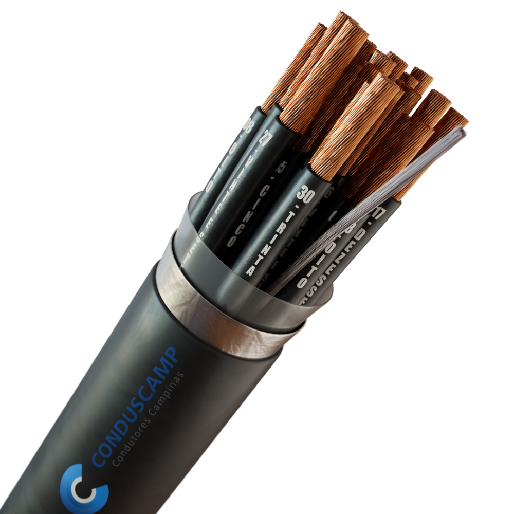CABO COMANDO/CONTROLE 30X0,75 MM² BLINDADO FITA ALUMINIZADA PRETO