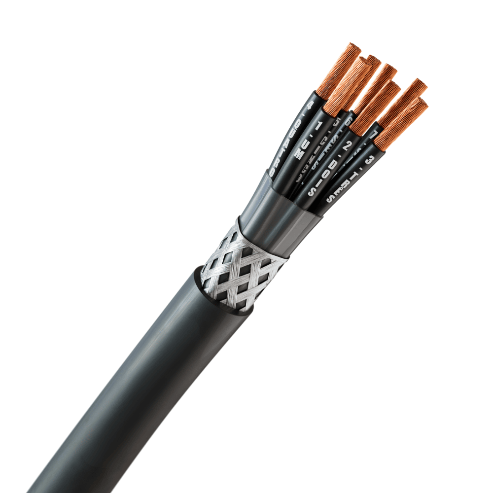 CABO COMANDO/CONTROLE 7X0,75 MM² BLINDADO MALHA DE COBRE ESTANHADO PRETO