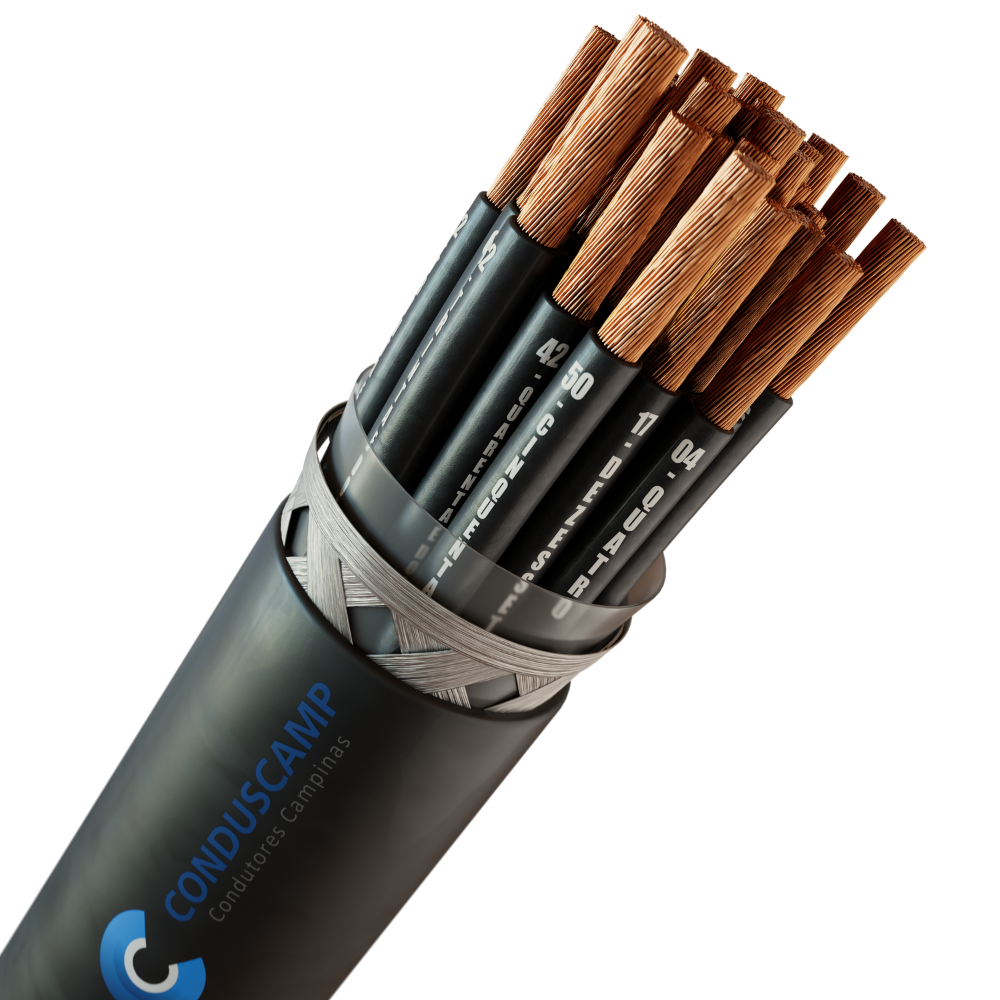 CABO COMANDO/CONTROLE 50X1,00 MM² BLINDADO MALHA DE COBRE ESTANHADO PRETO