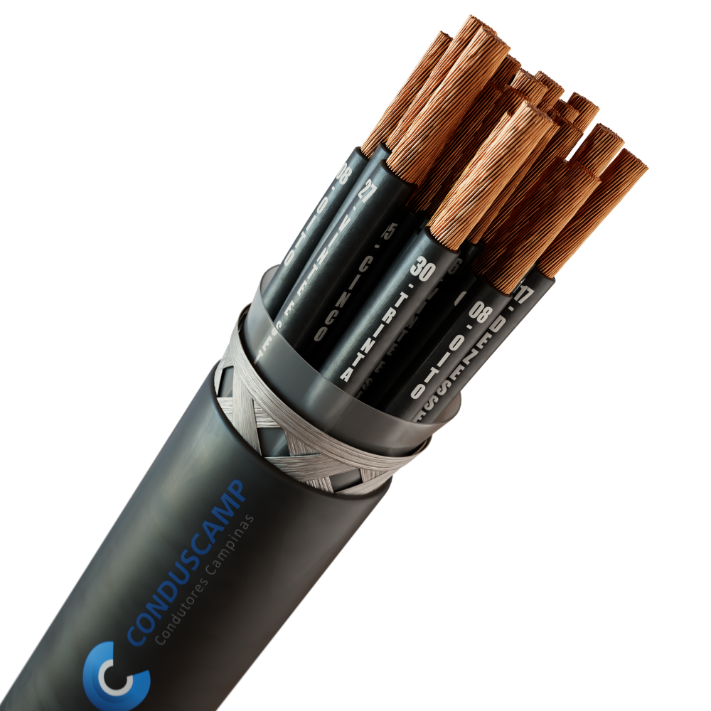 CABO COMANDO/CONTROLE 30X1,50 MM² BLINDADO MALHA DE COBRE ESTANHADO PRETO