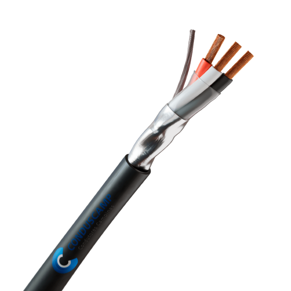 Cabo Instrumentação/Sinal 1X3X1,00 mm² Blindagem Total + Dreno Preto