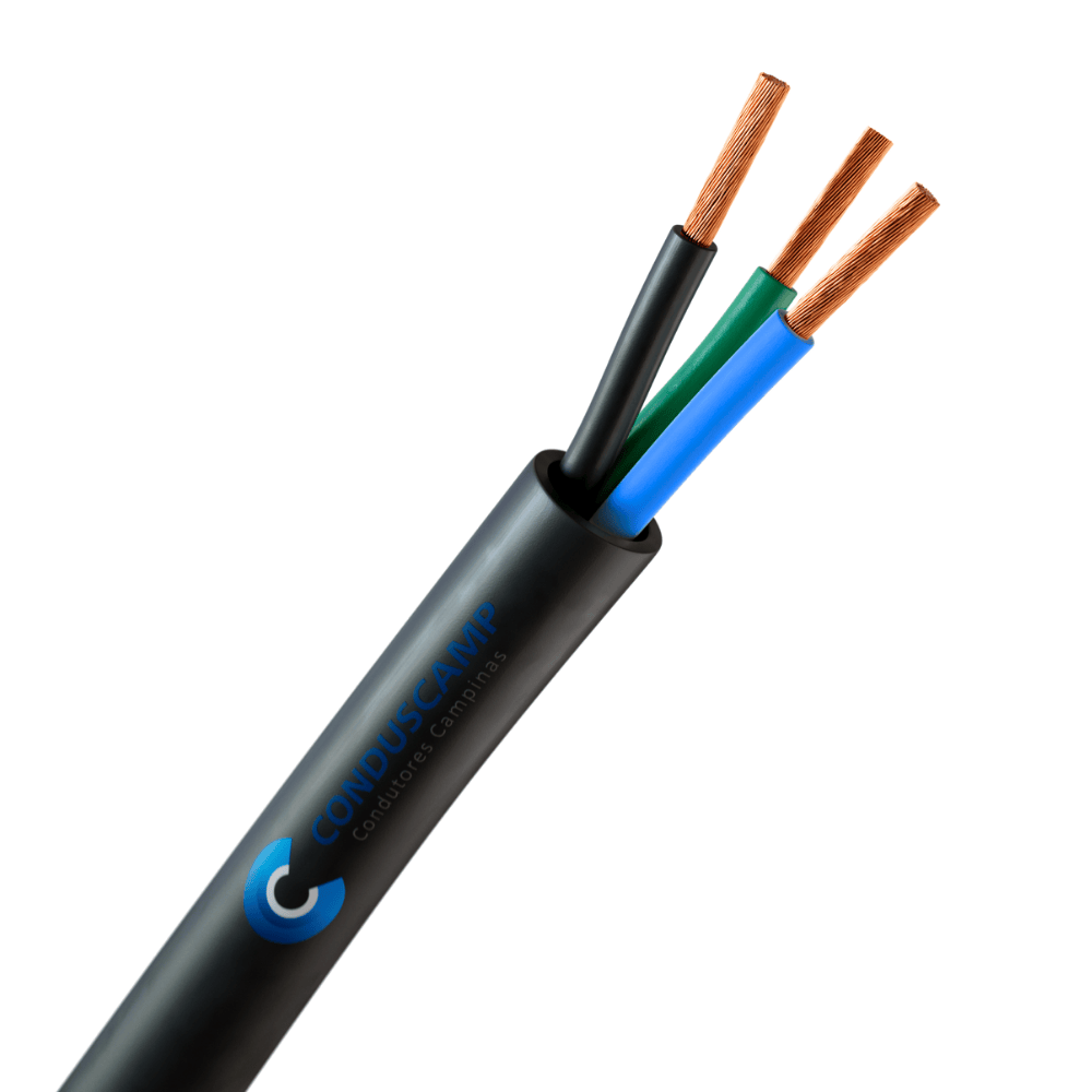 Cabo Comando Vias Coloridas 3x0,75mm² Sem Blindagem PVC 70°C Preto