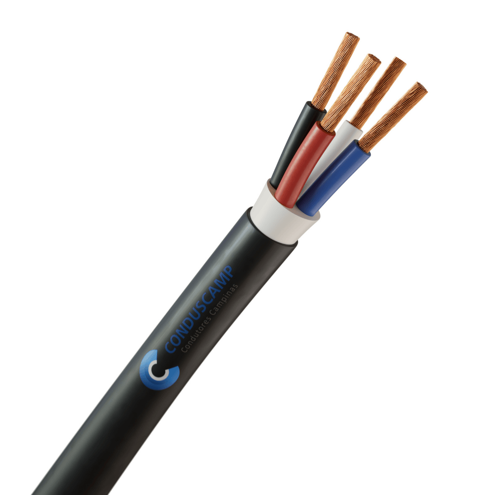 CABO DE POTÊNCIA 0,6/1KV HEPR 90º 4X6,00 MM² PRETO
