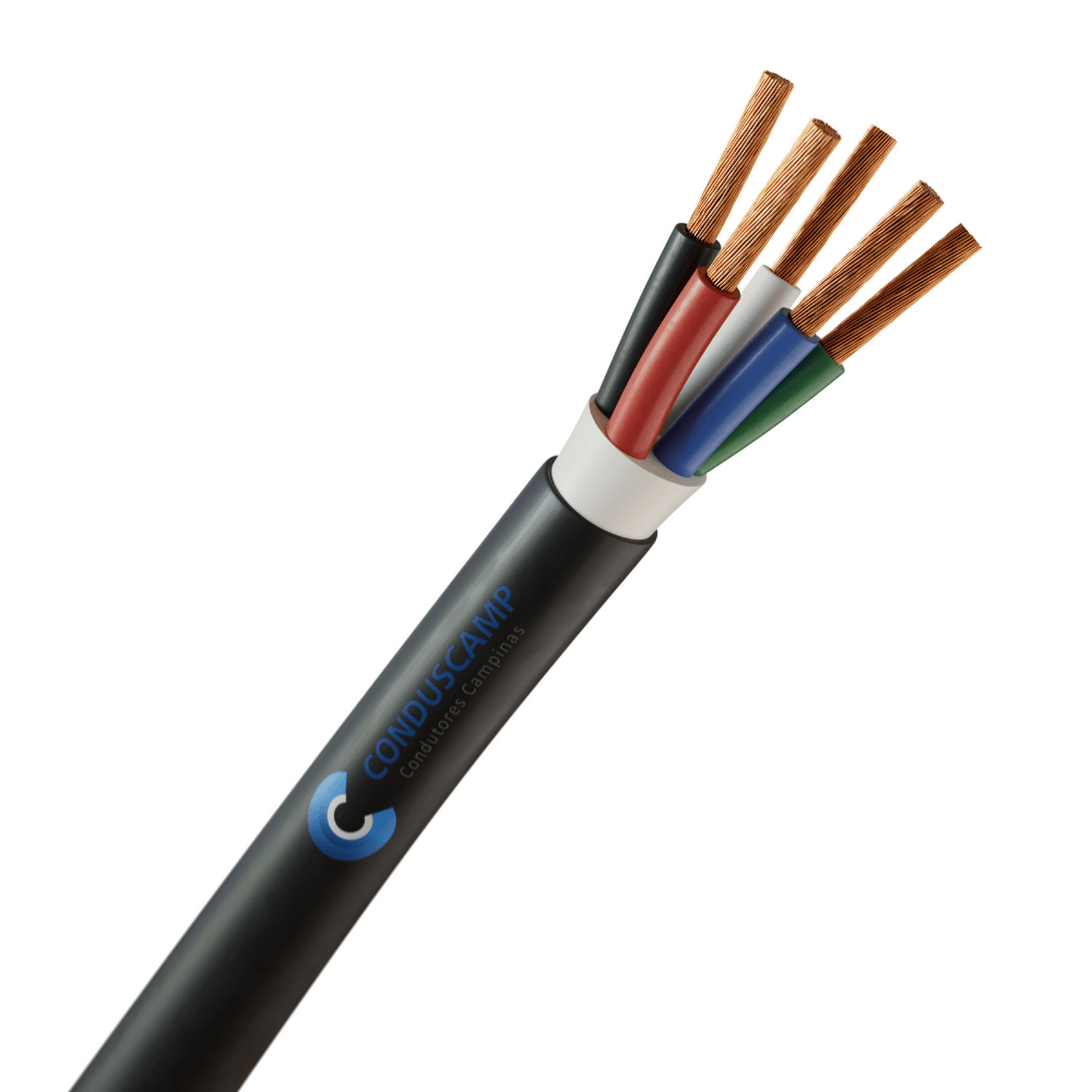 Cabo de Potência 0,6/1kV HEPR 90º 5X6,00 mm² Preto