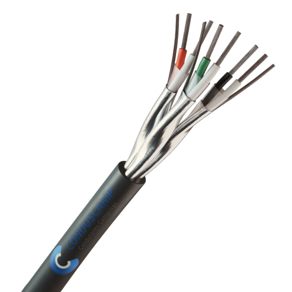 Cabo AFD 3px24 Awg Blindagem Individual em Fita Aluminizada + Dreno Preto