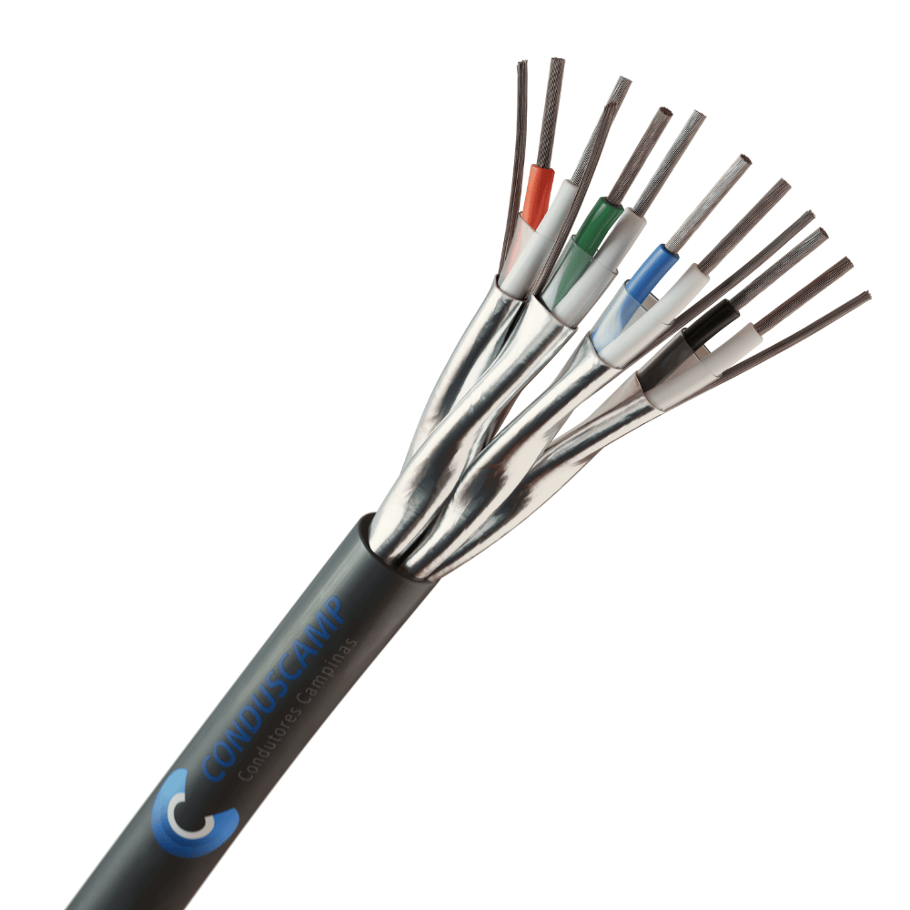 Cabo AFD 4px22 Awg Blindagem Individual em Fita Aluminizada + Dreno Preto