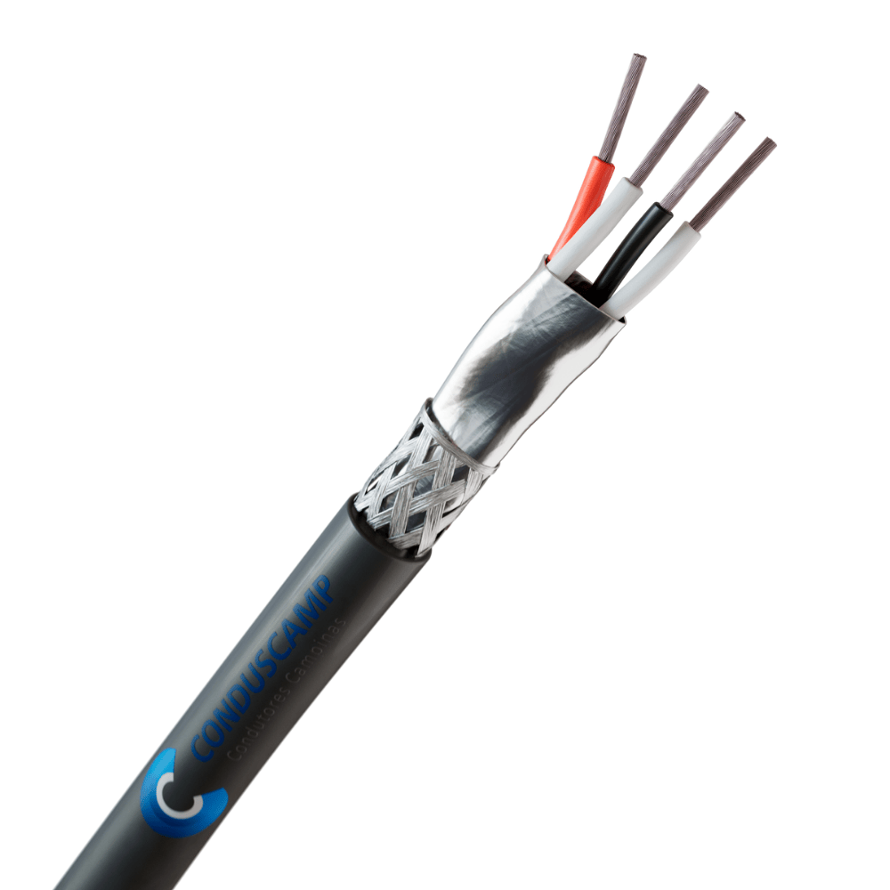 Cabo AFS 2px22 Awg Blindagem em Fita Aluminizada + Malha de Cobre Estanhado Preto