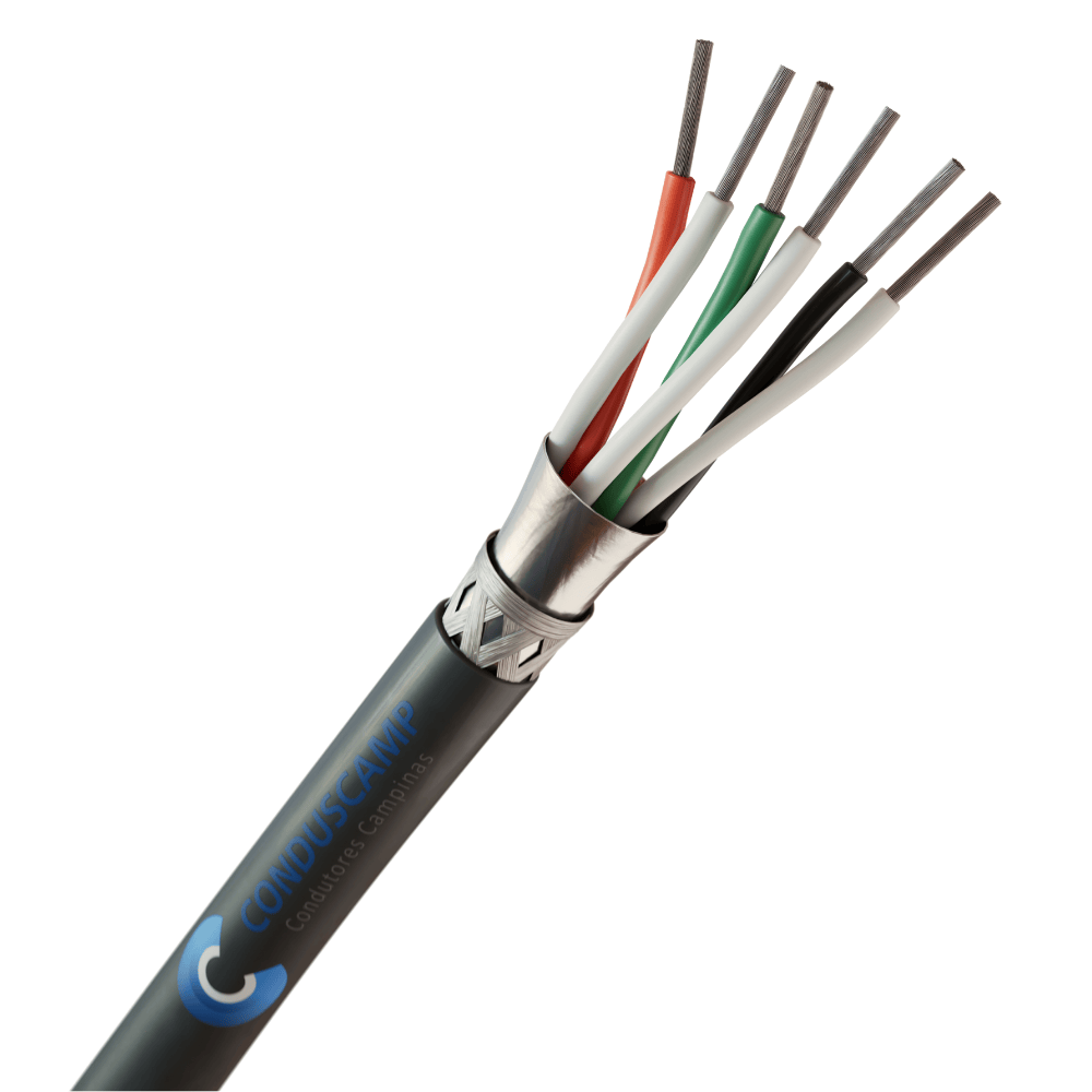 Cabo AFS 3px22 Awg Blindagem em Fita Aluminizada + Malha de Cobre Estanhado Preto