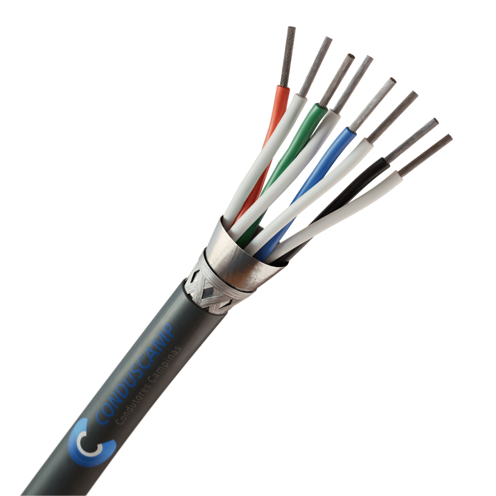 Cabo AFS 4px22 Awg Blindagem em Fita Aluminizada + Malha de Cobre Estanhado Preto