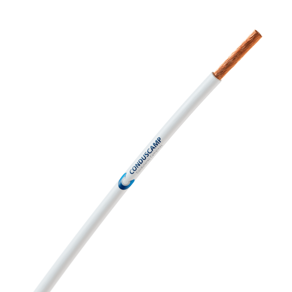 Cabo Silicone 25,00 mm² 200 Graus Sem Fibra de Vidro Branco