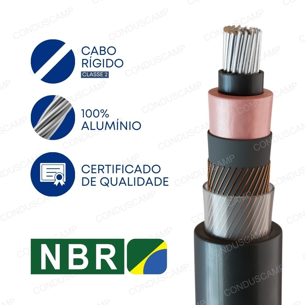 Cabo Aluminio Epr 12/20kv 95,00 mm2 Preto