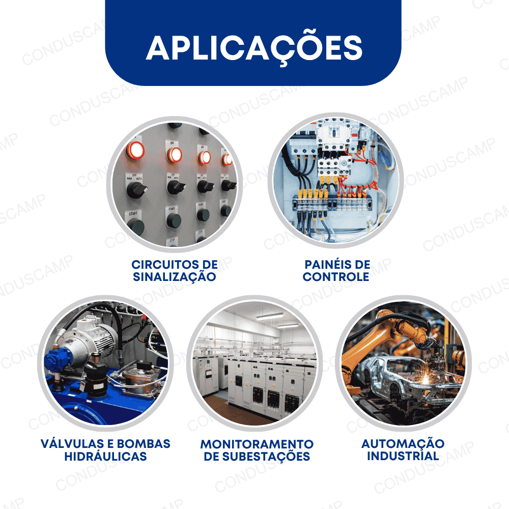 CABO COMANDO/CONTROLE 7X0,50 MM² SEM BLINDAGEM 6+1VIA VD/AMPRETO